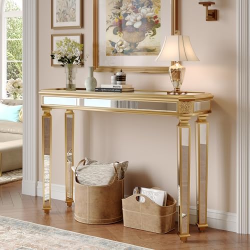 Gold Mirrored Console Table, Modern Luxury Mirror Furniture - Image 5