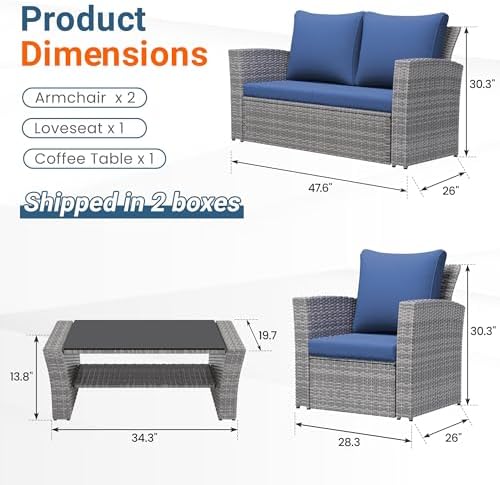 Wisteria Lane 4 Piece Outdoor Wicker Patio Furniture Set - Image 2