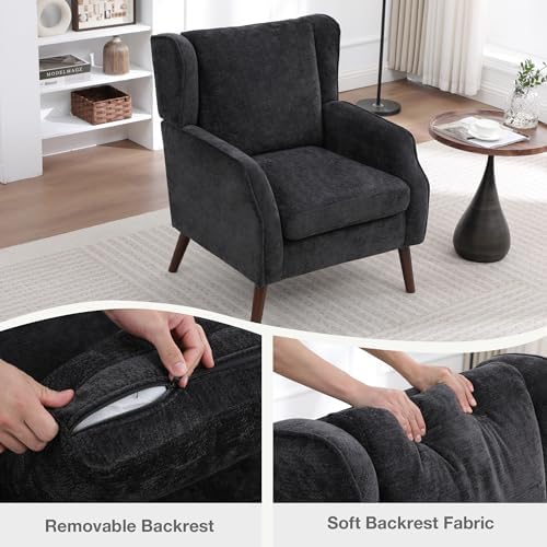 Accent Chair for Living Room, Mid Century Modern Wingback Chair for Bedroom - Image 3