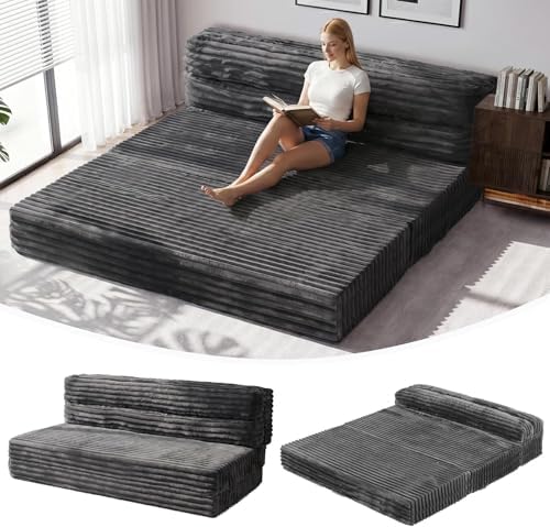Erament Tri-Fold Futon Sofa Bed, 6 Inch Foldable Floor Couch, High-Density Foam by Unknown