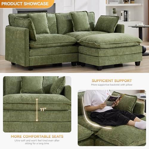 76'' L Shaped Sectional Cloud Couch, Modular Sofas - Image 3