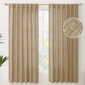 YoungsTex Burlap Linen Curtains 63 Inch Length by YoungsTex