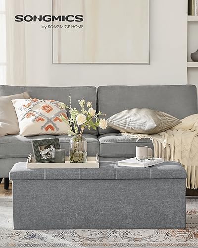 SONGMICS Ottoman Storage Bench, 35 Gal. Folding Chest, Holds 660 lb - Image 2