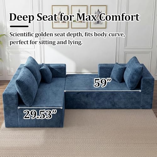 138" Modular Sectional Sofa, U-Shaped Cloud Couch - Image 4