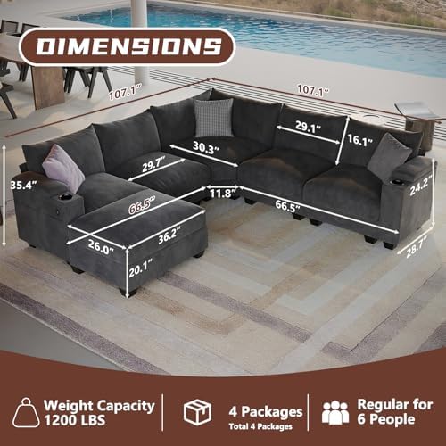 107" L Shaped Sectional Couches - Image 2