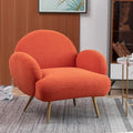 Orange Accent Sherpa Chair, Comfy Boucle Chair by AISALLUS