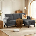 Modern Sectional Sofa with Storage Ottoman, L-Shaped 3-Seat Couch with 2 by Portaforta