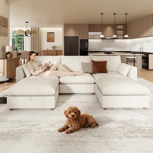WorthFurni Oversized Modular Sectional Sofa, Comfty 5 Seat Modular Sofa - Image 6