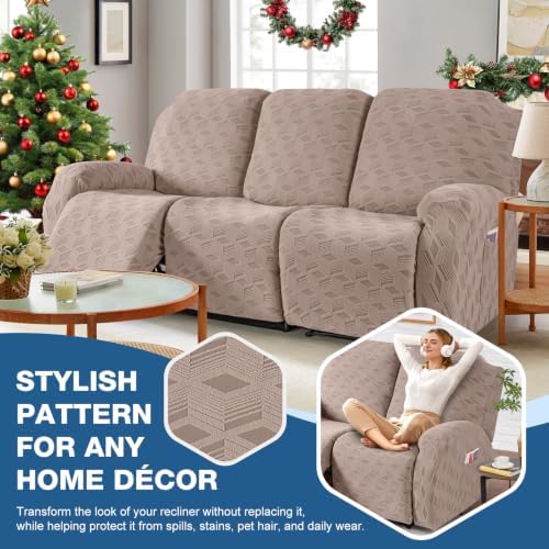 TAOCOCO Recliner Sofa Covers Stretch Reclining Couch Cover, Jacquard Recliner - Image 6