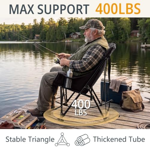 400lbs Rocking Camping Chair Oversized Folding Rocker - Image 4