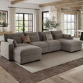 WorthFurni 146.5'' Modular Sectional Sofa, U Shaped Oversized Extra Deep Couches by WorthFurni