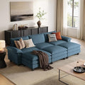 LINSY HOME 123'' Modular Sectional Sofa 3 Seat Couch Corduroy Cloud Couch by LINSYHOME