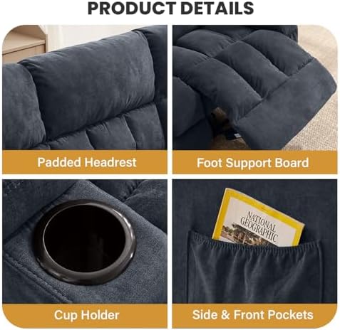 BOSMILLER Recliner 3-Seat Sofa - Image 4