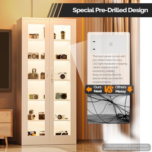 VINGLI Lockable Display Cabinet - Image 4