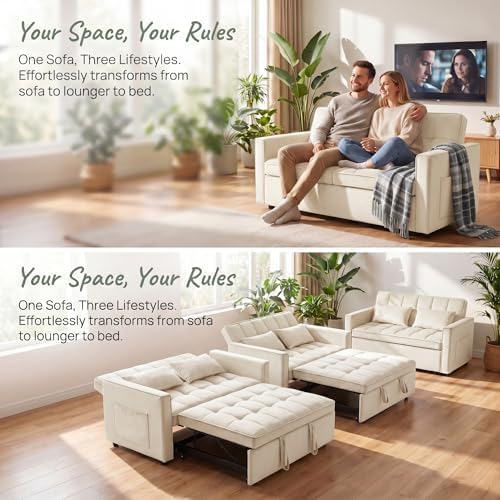 NicBex Sleeper Sofa Bed with Adjustable Backrest & Side Pockets - Image 7