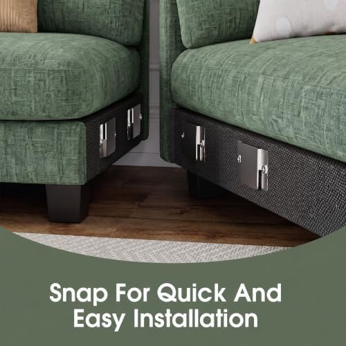 Furniwell U-Shaped Convertible Sectional Sofa Couch, Dark Green - Image 4