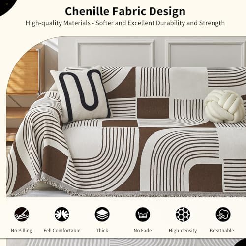 WEYOND Boho Couch Cover, Chenille Sofa Covers Washable - Image 3