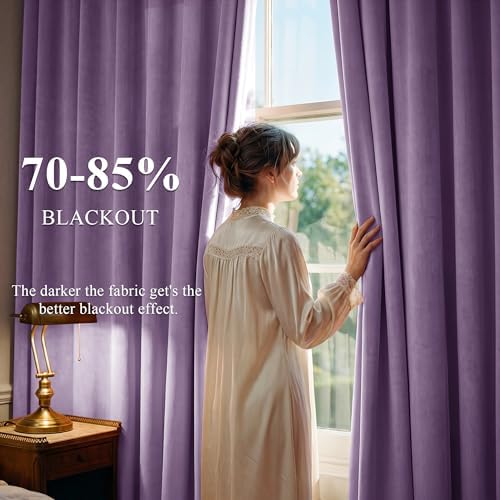 StangH Lavender Velvet Privacy Curtains - Image 3