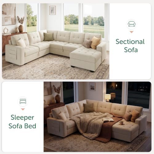 HONBAY 111.4'' Modular Sectional Sleeper Sofa - Image 5