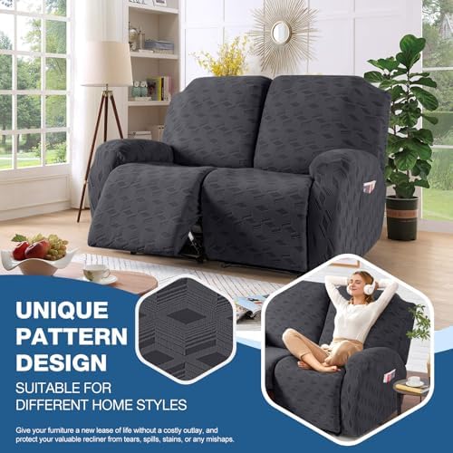TAOCOCO Recliner Loveseat Cover, Stretch Jacquard Reclining Loveseat Cover - Image 3