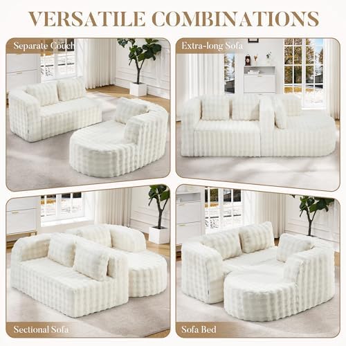 Hobestluk Boneless Couch Modular Sectional Sofa L-Shape Lounge Cloud Couch - Image 7