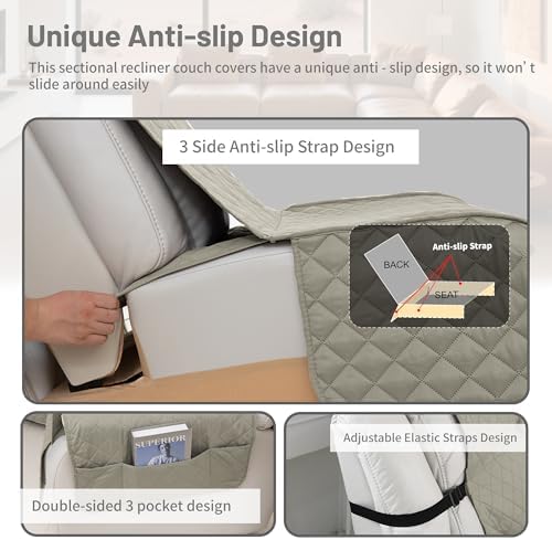 Waterproof Sectional Reclining Couch Covers L Shaped Recliner Sectional Sofa - Image 5