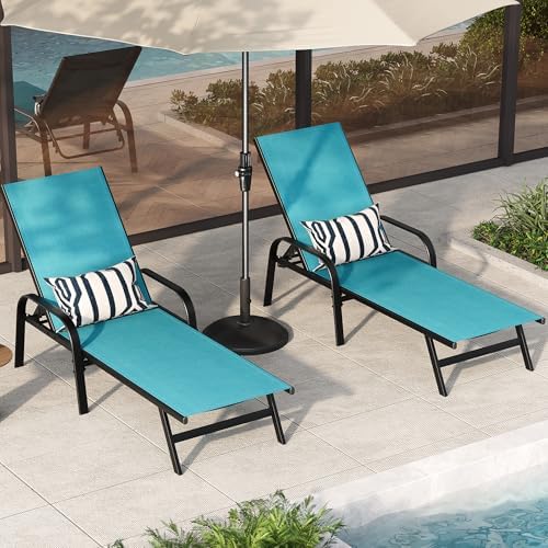 Garvee Outdoor Lounge Chair, Adjustable Patio Reclining Chaise by Garvee