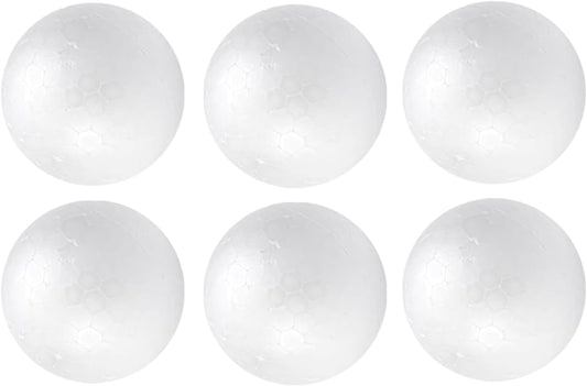 6pc 4 Inch Craft Foam Balls White Smooth Polystyrene Foam Ball for DIY Arts and Crafts, Decoration Household School Projects, Class Crafts Making, Christmas Holiday