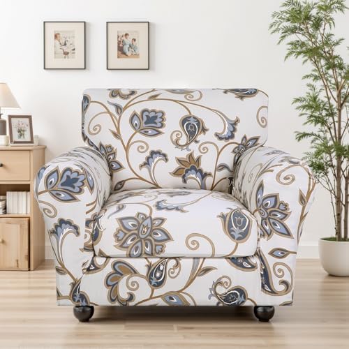 SearchI Stretch Sofa Cover Printed Couch Covers, Floral Pattern 2 Piece - Image 2