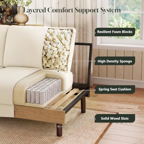 WorthFurni 68" Loveseat Sofa, Comfy Chenille Fabric Couches - Image 5