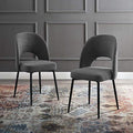 Modway Rouse Upholstered Fabric Side Black Charcoal by Modway