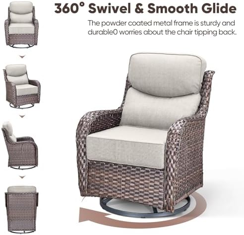 Swivel Patio Chairs sofa Set of 2 - Image 3