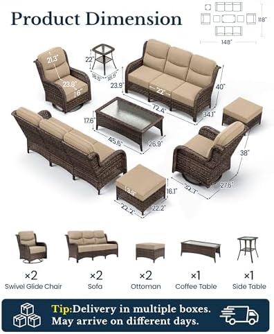 HILLGA 8-Piece Luxury Patio Furniture Set - Image 2