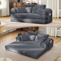 79"Round Arm Sofa with High Backrest Pillow by QQR