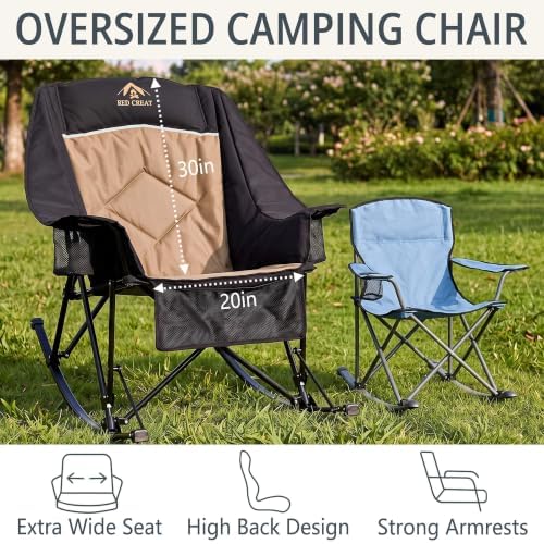 400lbs Rocking Camping Chair Oversized Folding Rocker - Image 5