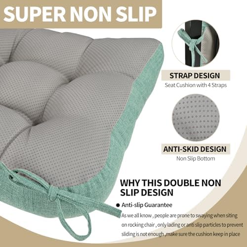 BUYUE Chair Cushion Set for Rocking Chair, Back Pillow & Seat Cushion - Image 5