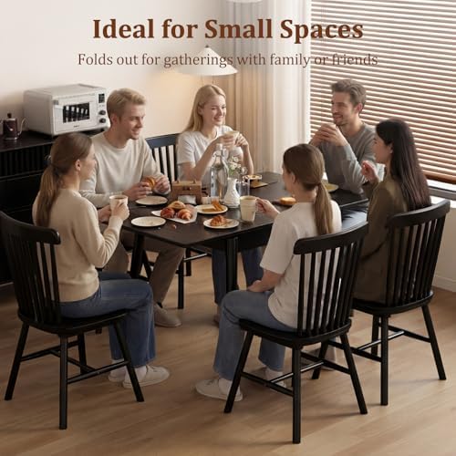 Solid Wood Small Dining Table, 23.6"L-47.2"L Expandable Kitchen Table - Image 4