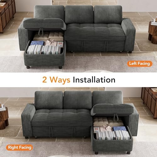 WEUP 81" Modular Sectional Sleeper Sofa Bed, L-Shaped Couch Bed - Image 7