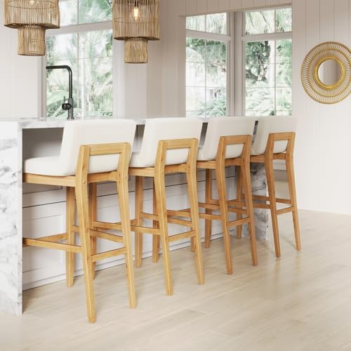 Nathan James Gracie Modern Upholstered Bar Stool, Wooden Bar Stool by Unknown