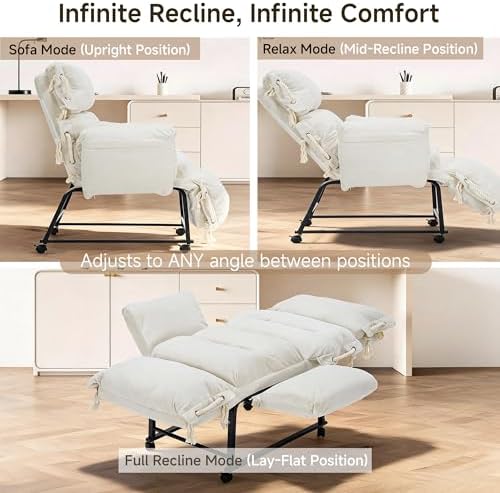 Adjustable Recliner Lounge Chair, 90°-180° Lay Flat Lazy Sofa - Image 6