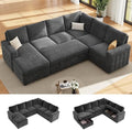 104" Sectional Sleeper Sofa Bed, 7 Seat Pull Out Couch by Unknown
