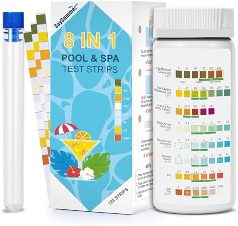 Salt-Water Pool Test Strips Kit: 125 Counts 8-in-1 by SaySummer