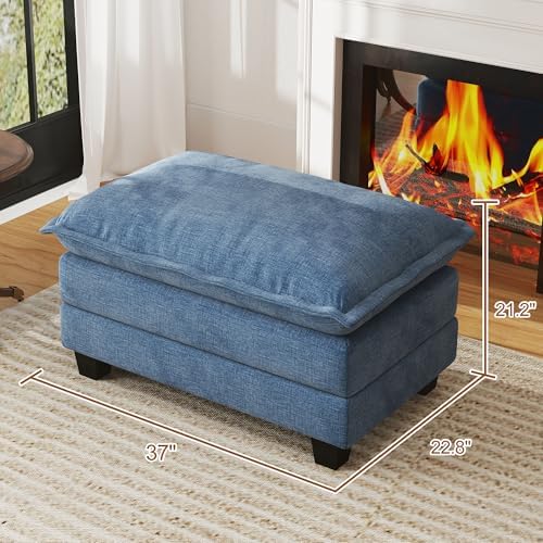 WorthFurni Cloud Couch Ottoman Modular Sectional Sofa, Comfy Deep Seat Cushion - Image 2