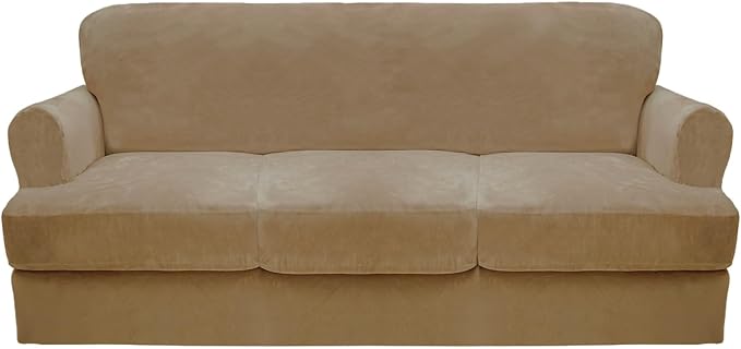 CUCRAF Cushion Sofa Cover 4 Piece Slipcovers, Soft Thick Velvet Couch Cover by CUCRAF