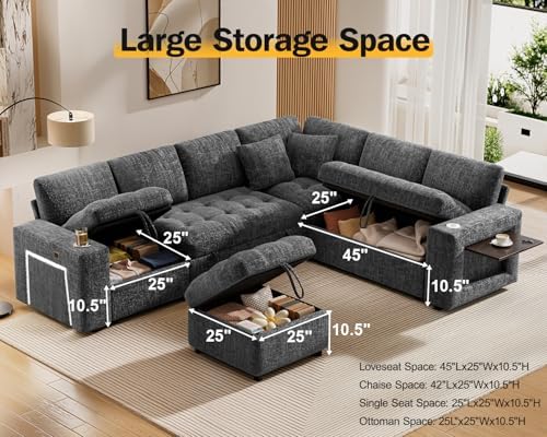 Vipbear 111" Modular Sectional Sleeper Sofa - Image 5