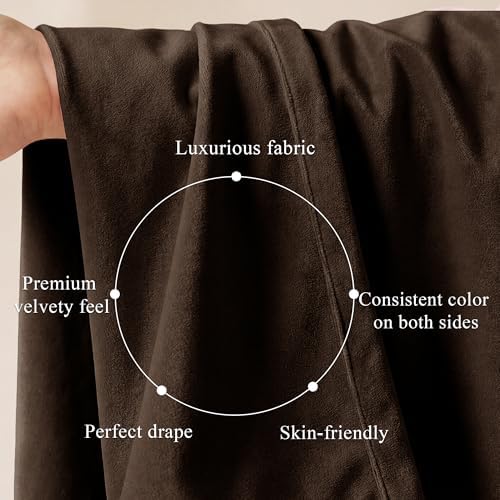 StangH Brown Velvet Curtains Blackout - Image 4