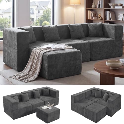 MONVANE L Shaped Boneless Sectional Couch Oversized by MONVANE