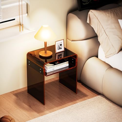 Clear Acrylic End Table 2-Tier Bedside Nightstand - Image 6