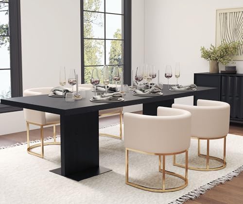HNY Mid Century Modern Upholstered Barrel Dining Chairs - Image 5