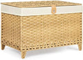 Wicker Storage Basket with Lid, 200L Storage Bin with Removable Liner Bag by Honjourai